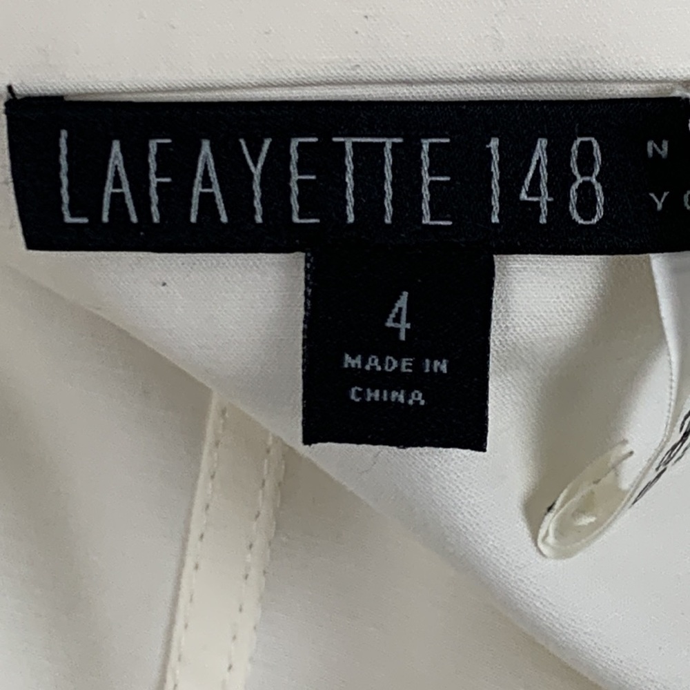 Lafayette 148 cream cotton jacket sz 4 - Picture 4 of 6